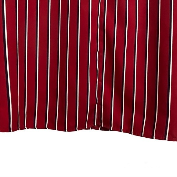 NWT Peach Love California Fairest Of Them All Striped
Dress BurgundyNavyWhite L - Picture 6 of 11